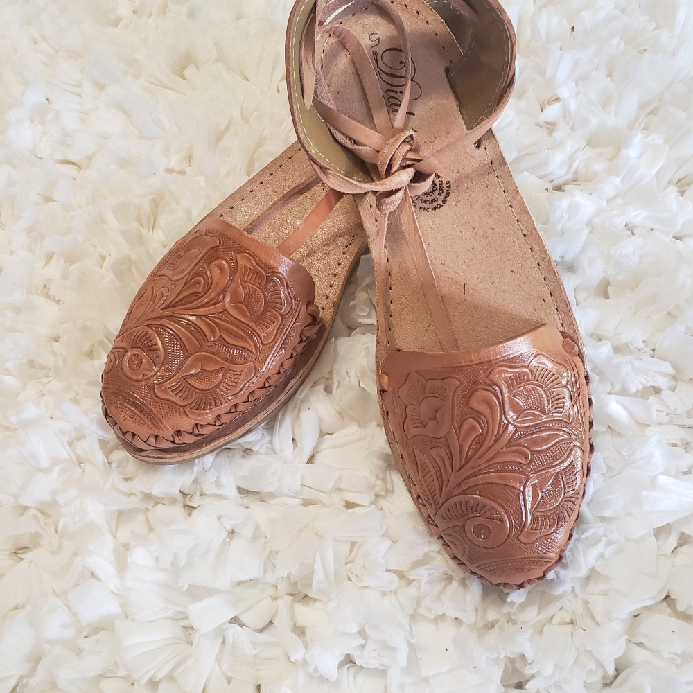 Mexican sandals Lace up 100%leather - Picture 8 of 8